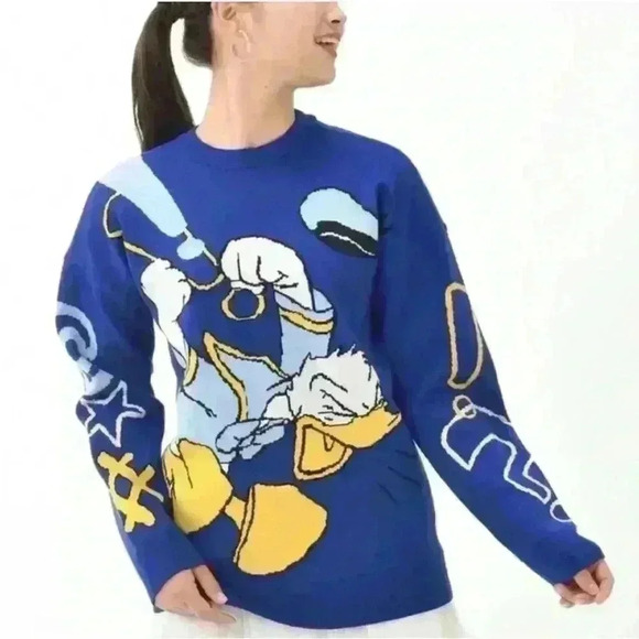 Disney Sweaters - Disney Angry Donald Duck Blue Crewneck
Sweater Size Large EUC!